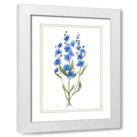 Petite Botanical II White Modern Wood Framed Art Print with Double Matting by Nan