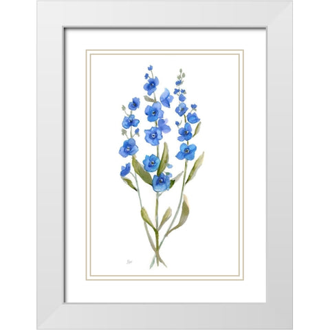 Petite Botanical II White Modern Wood Framed Art Print with Double Matting by Nan