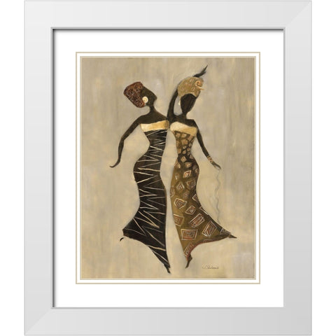 Celebration I White Modern Wood Framed Art Print with Double Matting by Shaternik, Julia