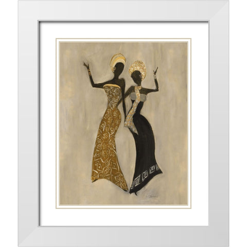 Celebration II White Modern Wood Framed Art Print with Double Matting by Shaternik, Julia