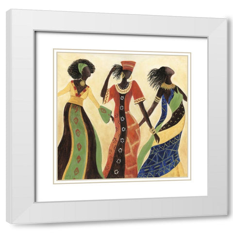Women of Marrakesh II White Modern Wood Framed Art Print with Double Matting by Tava Studios