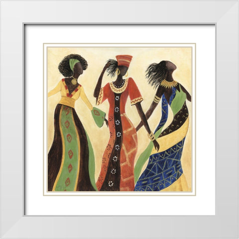 Women of Marrakesh II White Modern Wood Framed Art Print with Double Matting by Tava Studios