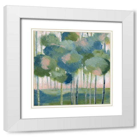 Shady Grove White Modern Wood Framed Art Print with Double Matting by Tava Studios