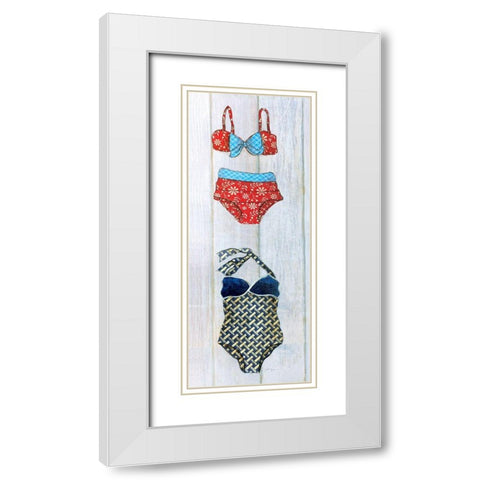 Vintage Bathing Suit - Detail I White Modern Wood Framed Art Print with Double Matting by Tava Studios