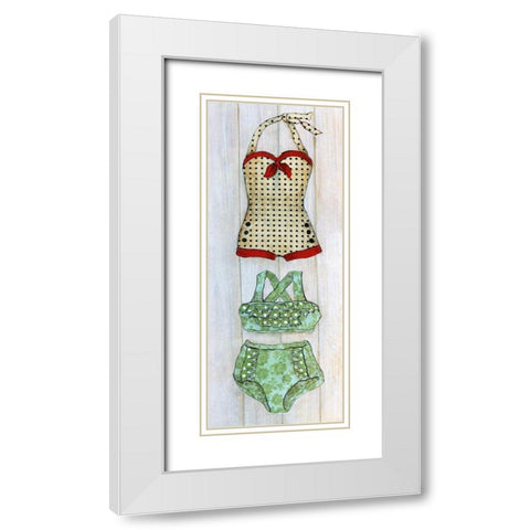 Vintage Bathing Suit - Detail II White Modern Wood Framed Art Print with Double Matting by Tava Studios