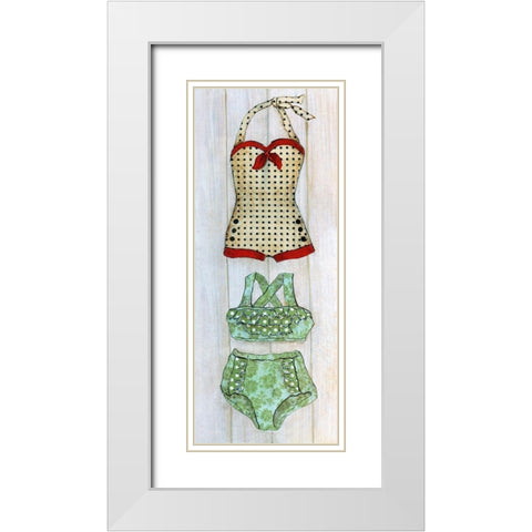 Vintage Bathing Suit - Detail II White Modern Wood Framed Art Print with Double Matting by Tava Studios