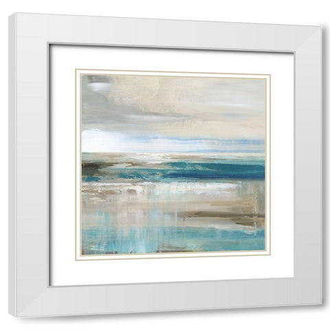 Abstract Sea White Modern Wood Framed Art Print with Double Matting by Nan