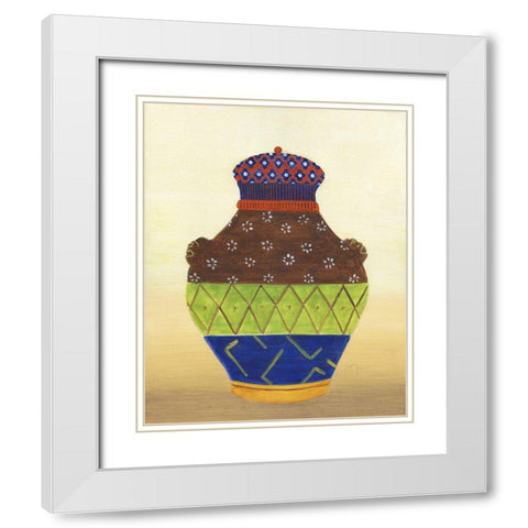 Marrakesh Urn II White Modern Wood Framed Art Print with Double Matting by Tava Studios