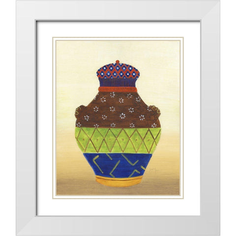 Marrakesh Urn II White Modern Wood Framed Art Print with Double Matting by Tava Studios
