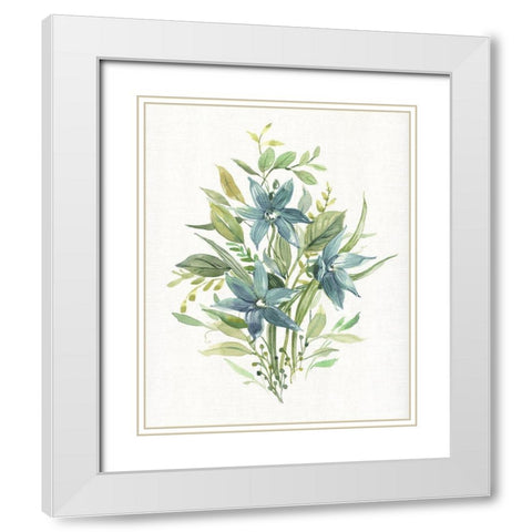 Greenery I White Modern Wood Framed Art Print with Double Matting by Robinson, Carol