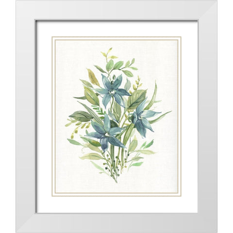Greenery I White Modern Wood Framed Art Print with Double Matting by Robinson, Carol