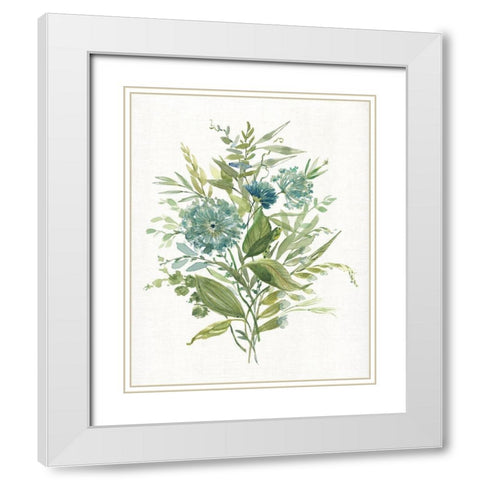 Greenery II White Modern Wood Framed Art Print with Double Matting by Robinson, Carol
