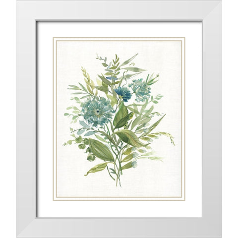 Greenery II White Modern Wood Framed Art Print with Double Matting by Robinson, Carol