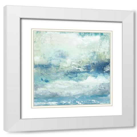Topaz Cloudscape White Modern Wood Framed Art Print with Double Matting by Tava Studios