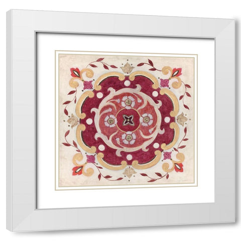 Bohemian Ruby White Modern Wood Framed Art Print with Double Matting by Tava Studios