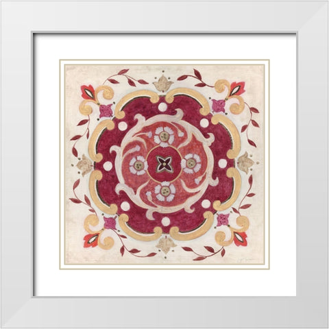 Bohemian Ruby White Modern Wood Framed Art Print with Double Matting by Tava Studios