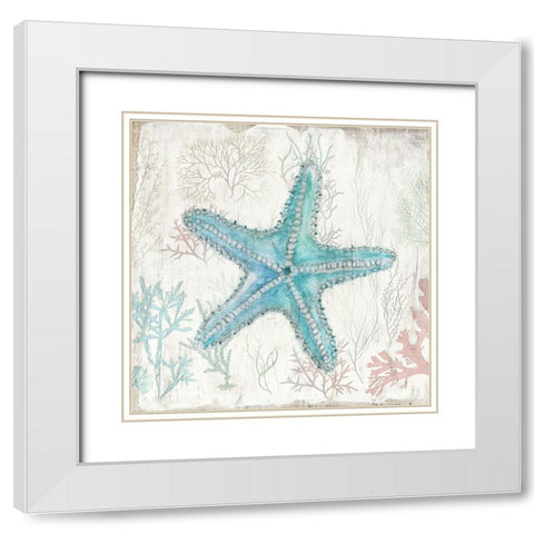 Coral and Shell III White Modern Wood Framed Art Print with Double Matting by Tava Studios