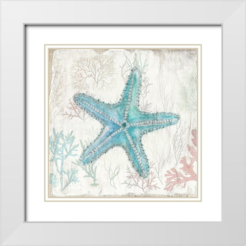 Coral and Shell III White Modern Wood Framed Art Print with Double Matting by Tava Studios