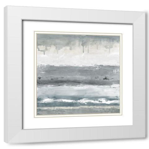 Soft Bay I White Modern Wood Framed Art Print with Double Matting by Tava Studios