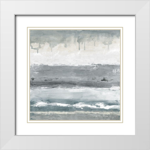Soft Bay I White Modern Wood Framed Art Print with Double Matting by Tava Studios