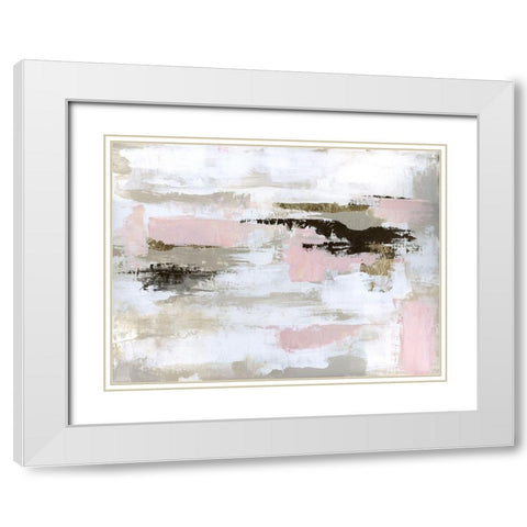 Desert Rose White Modern Wood Framed Art Print with Double Matting by Tava Studios