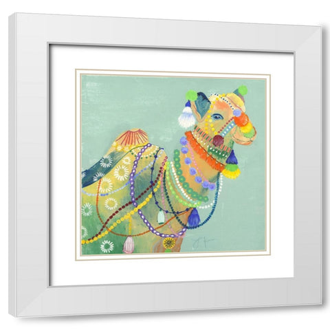 Pushkar Fair I White Modern Wood Framed Art Print with Double Matting by Tava Studios