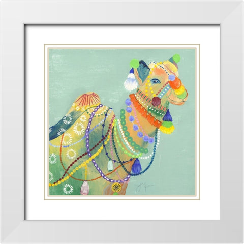 Pushkar Fair I White Modern Wood Framed Art Print with Double Matting by Tava Studios