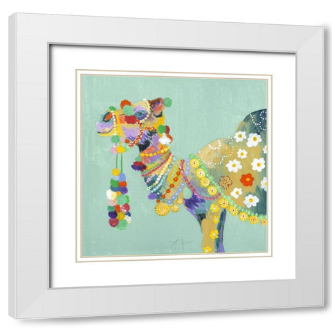 Pushkar Fair II White Modern Wood Framed Art Print with Double Matting by Tava Studios