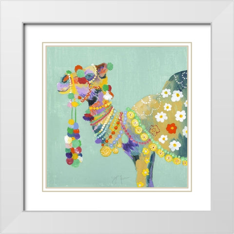 Pushkar Fair II White Modern Wood Framed Art Print with Double Matting by Tava Studios