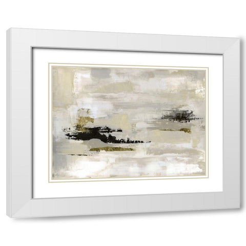 Summer Saffron White Modern Wood Framed Art Print with Double Matting by Tava Studios