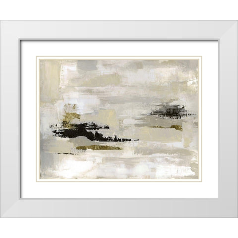 Summer Saffron White Modern Wood Framed Art Print with Double Matting by Tava Studios