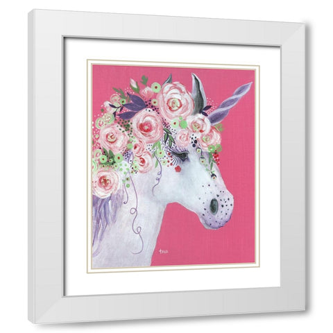 Unicorn II White Modern Wood Framed Art Print with Double Matting by Tava Studios