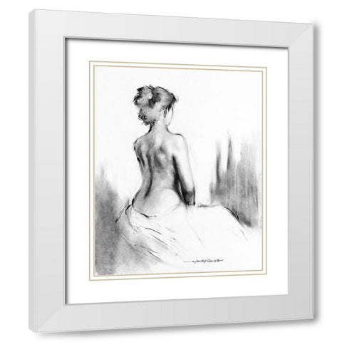 Soft Silhouette I White Modern Wood Framed Art Print with Double Matting by Orme, E. Anthony