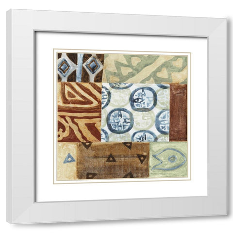 Patterns of Africa I White Modern Wood Framed Art Print with Double Matting by Tava Studios