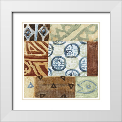 Patterns of Africa I White Modern Wood Framed Art Print with Double Matting by Tava Studios