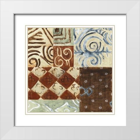 Patterns of Africa II White Modern Wood Framed Art Print with Double Matting by Tava Studios