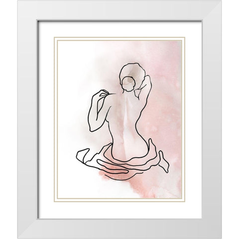Figure Sketch II White Modern Wood Framed Art Print with Double Matting by Robinson, Carol