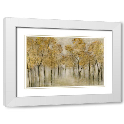 Golden Spring White Modern Wood Framed Art Print with Double Matting by Tava Studios
