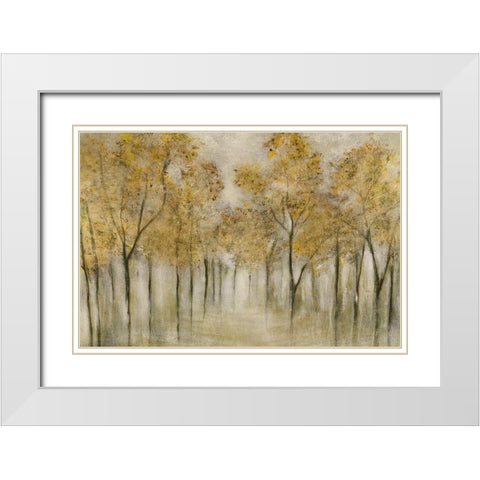 Golden Spring White Modern Wood Framed Art Print with Double Matting by Tava Studios