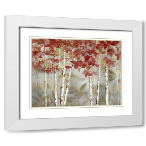 Autumn Forest White Modern Wood Framed Art Print with Double Matting by Nan