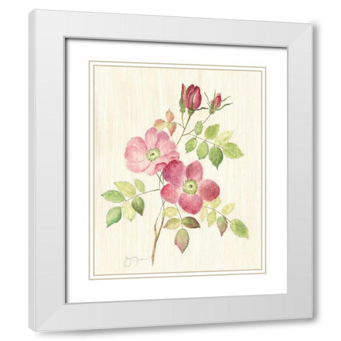 Dusty Rose I White Modern Wood Framed Art Print with Double Matting by Tava Studios