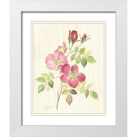 Dusty Rose I White Modern Wood Framed Art Print with Double Matting by Tava Studios