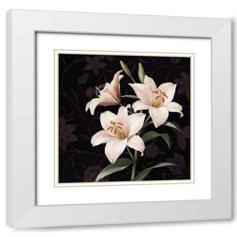 Lily Elegante White Modern Wood Framed Art Print with Double Matting by Levashov, Igor