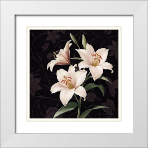 Lily Elegante White Modern Wood Framed Art Print with Double Matting by Levashov, Igor