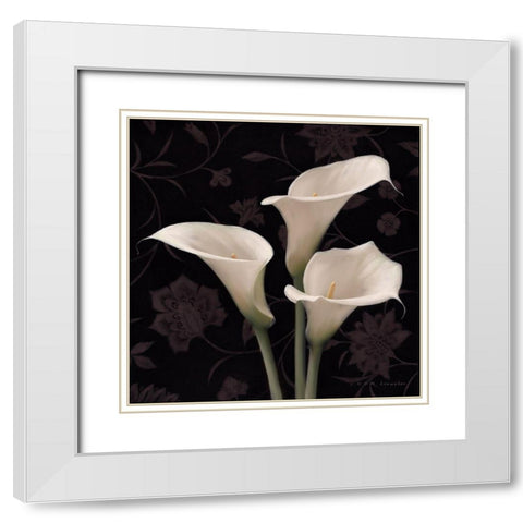 Calla Elegante White Modern Wood Framed Art Print with Double Matting by Levashov, Igor