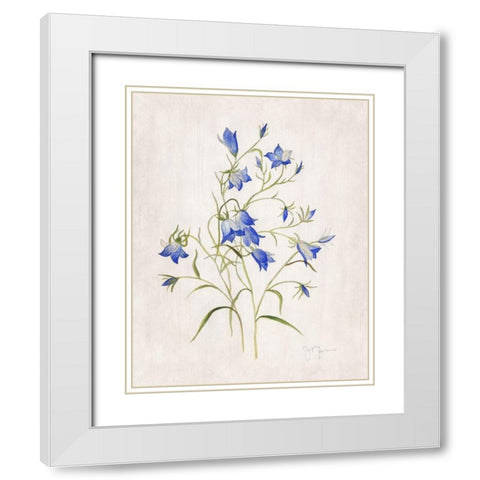 Blue Botanical I White Modern Wood Framed Art Print with Double Matting by Tava Studios
