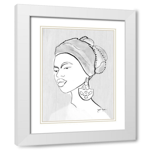 Wonderous Woman White Modern Wood Framed Art Print with Double Matting by Tava Studios