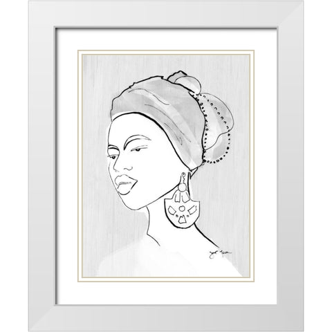 Wonderous Woman White Modern Wood Framed Art Print with Double Matting by Tava Studios