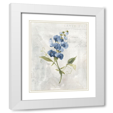 Blue Linen Sweet White Modern Wood Framed Art Print with Double Matting by Robinson, Carol