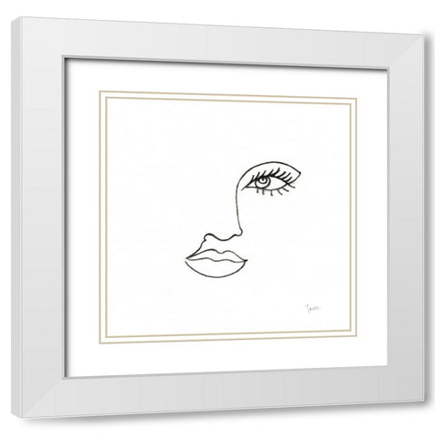 Vogue Look I White Modern Wood Framed Art Print with Double Matting by Tava Studios